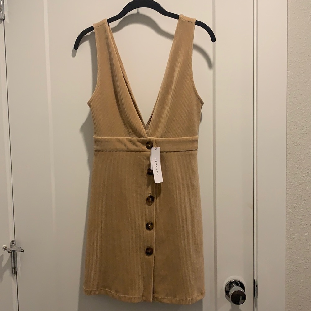 Topshop Velvet Buttoned Dress